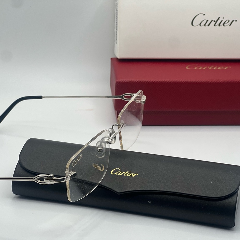 Cartier CT00500-02 Rimless Eyeglasses with Black Case